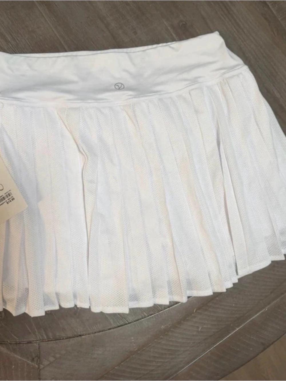 VOGO Athletica White Pleated Athletic Mini Skirt short